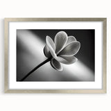 Textured abstract art print depicting vibrant florals on a canvas, framed in silver, ideal for bedroom art.