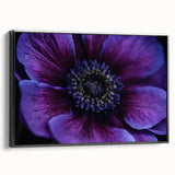 Black and white framed canvas depicting a vintage floral landscape, ideal for bedroom wall decor.