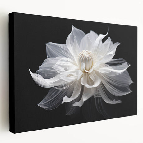Close-up floral design on large stretched canvas with vivid pink and green tones, suitable for kitchen wall art.