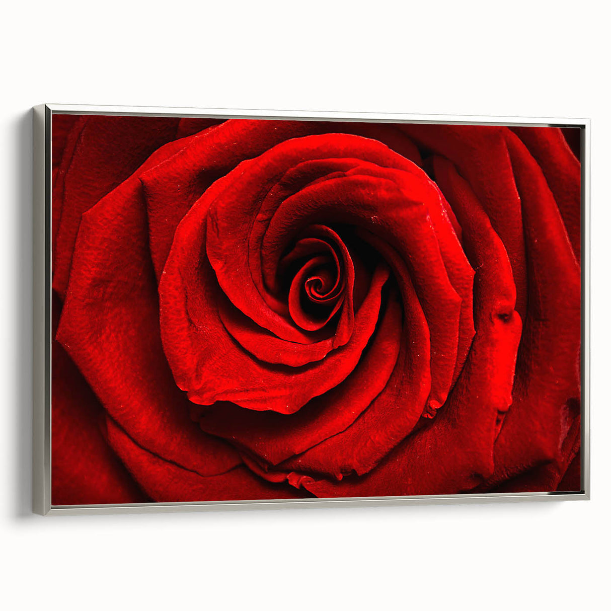 Framed canvas landscape art painting featuring colorful florals on a black background, suited for living room decor.