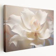 Close-up floral design on stretched canvas featuring vibrant pink and green tones, suitable for kitchen wall art.