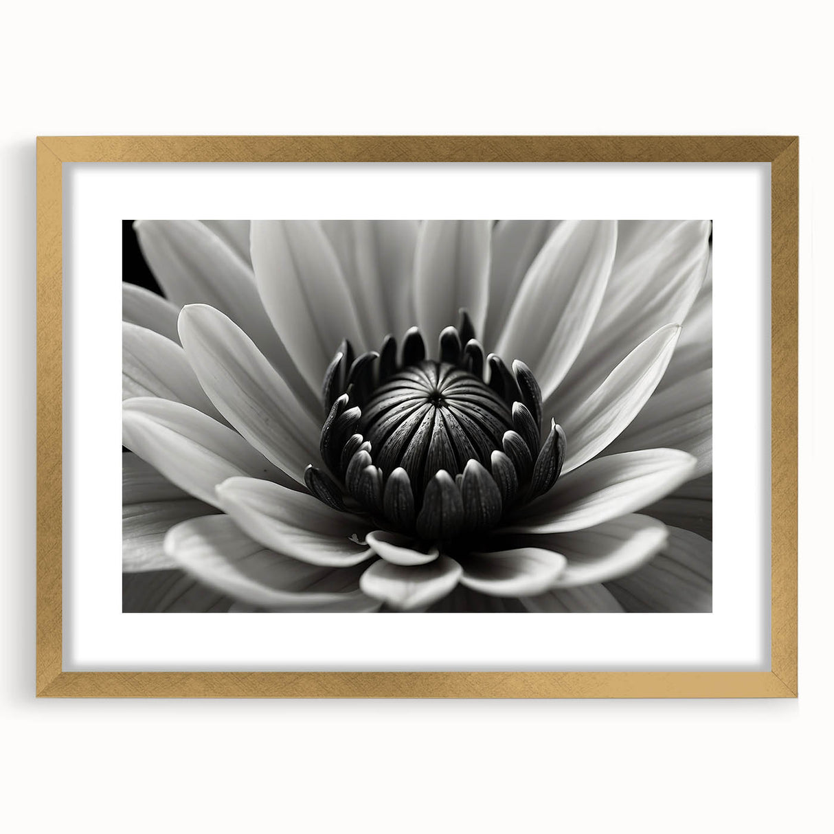 Extra large abstract art print featuring textured florals in vibrant colors, framed in gold, ideal for living room decor.