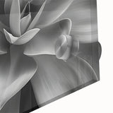 Large abstract floral design in vibrant orange and red tones on acrylic glass, ideal for dining room art.