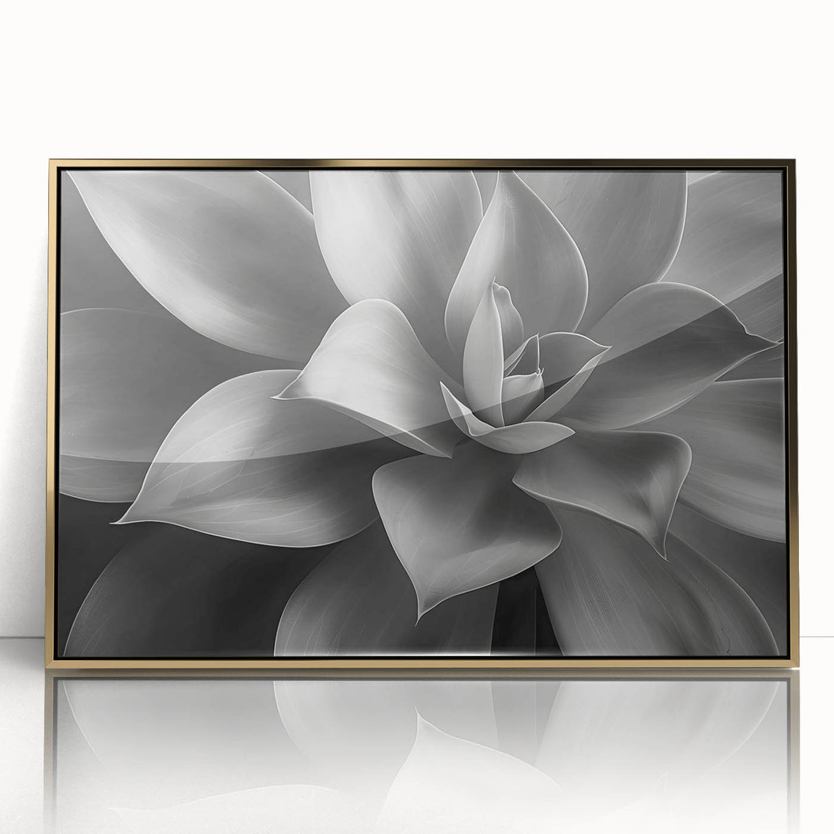 Art deco poster featuring a close-up floral design in muted gold tones on acrylic, ideal for nursery wall art.