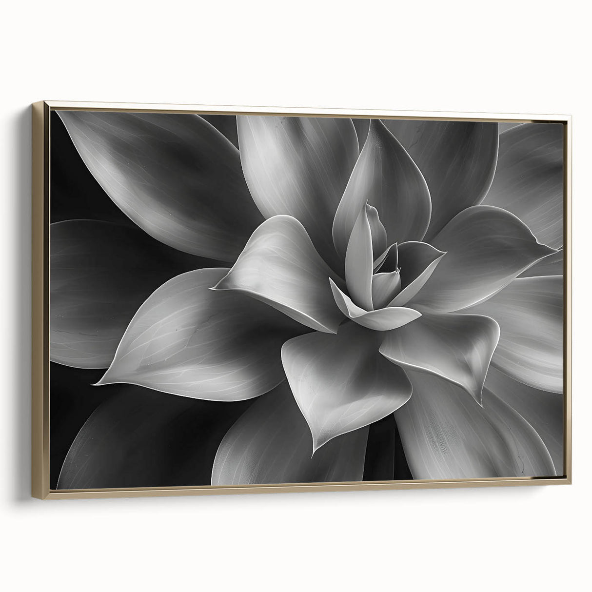 Vintage poster art of a black and gold landscape painting on framed canvas, ideal for bedroom wall decor.