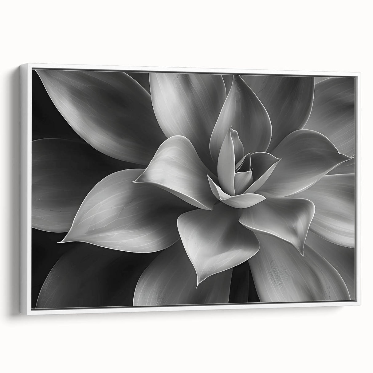 Vintage poster art of colorful florals on a black background, framed canvas, ideal for living room decor.