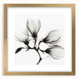 Extra large abstract floral print in textured gold frame, ideal for living room decor.