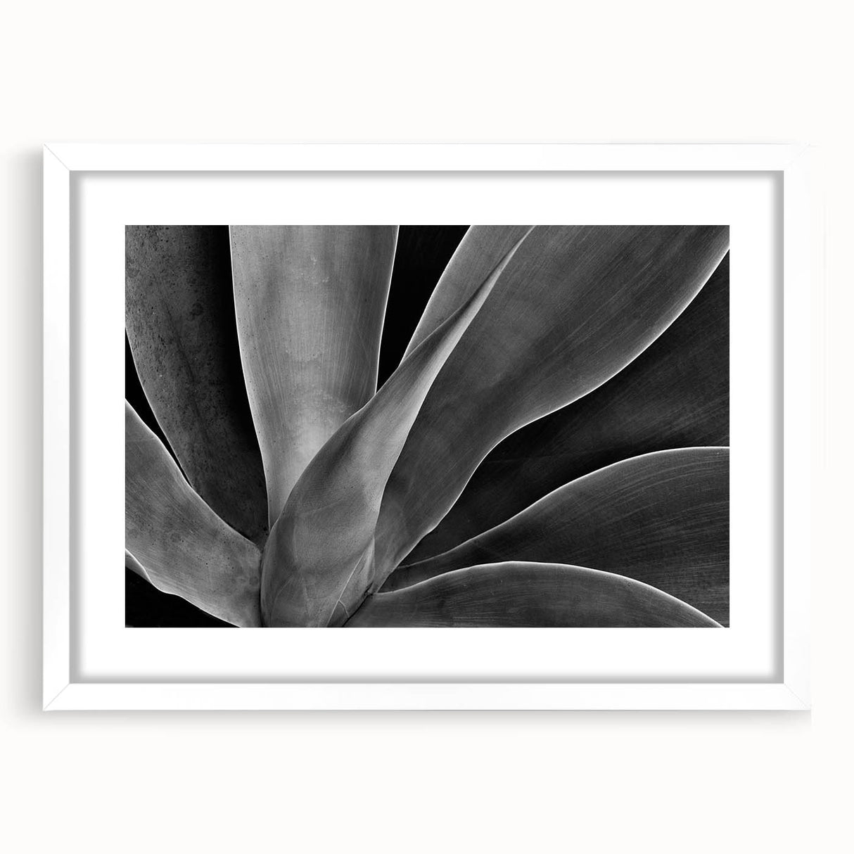 Abstract art print featuring vibrant floral patterns in pink and green, framed with a white mat.