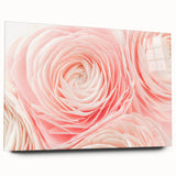 Large abstract floral design in vibrant hues on acrylic glass, ideal for bedroom or dining room art.