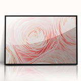 Large abstract wall art featuring vibrant floral designs in a mid-century modernist style, framed in black acrylic.