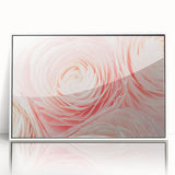 Acrylic print of a floral design with soft pastel colors, framed in white, suitable for nursery wall art.