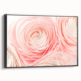 Black and white framed canvas featuring a close-up floral design, ideal for bedroom wall decor.