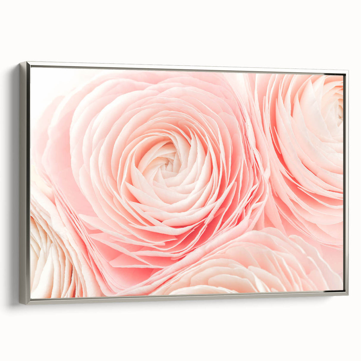 Landscape art painting of vibrant florals on framed canvas, ideal for adding color to a black-themed room.