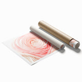 Extra large rolled print featuring close-up floral art in vibrant colors, ideal for classy bathroom wall art.