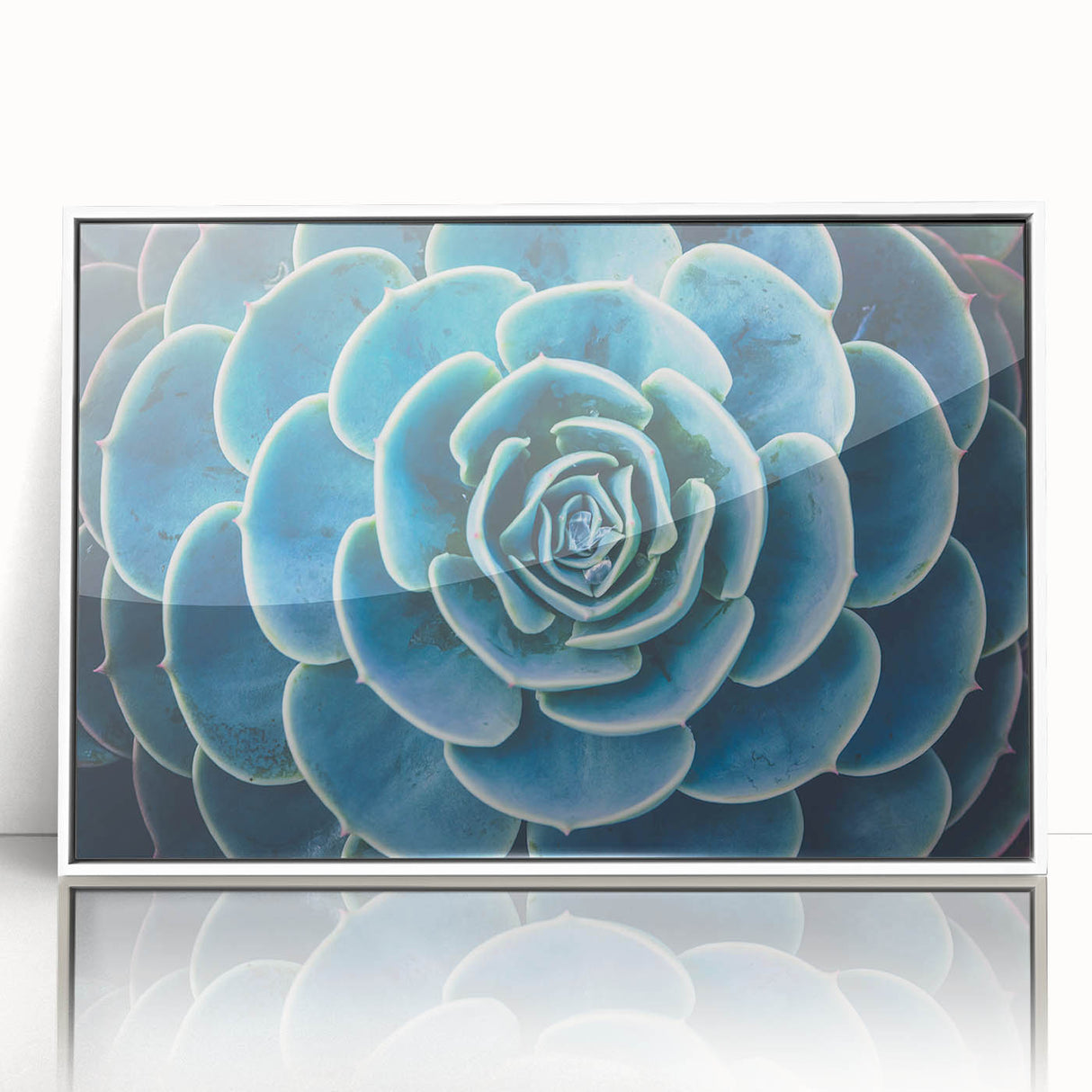 Art deco poster of vibrant floral design in pastel shades on white acrylic, framed, ideal for nursery wall art.