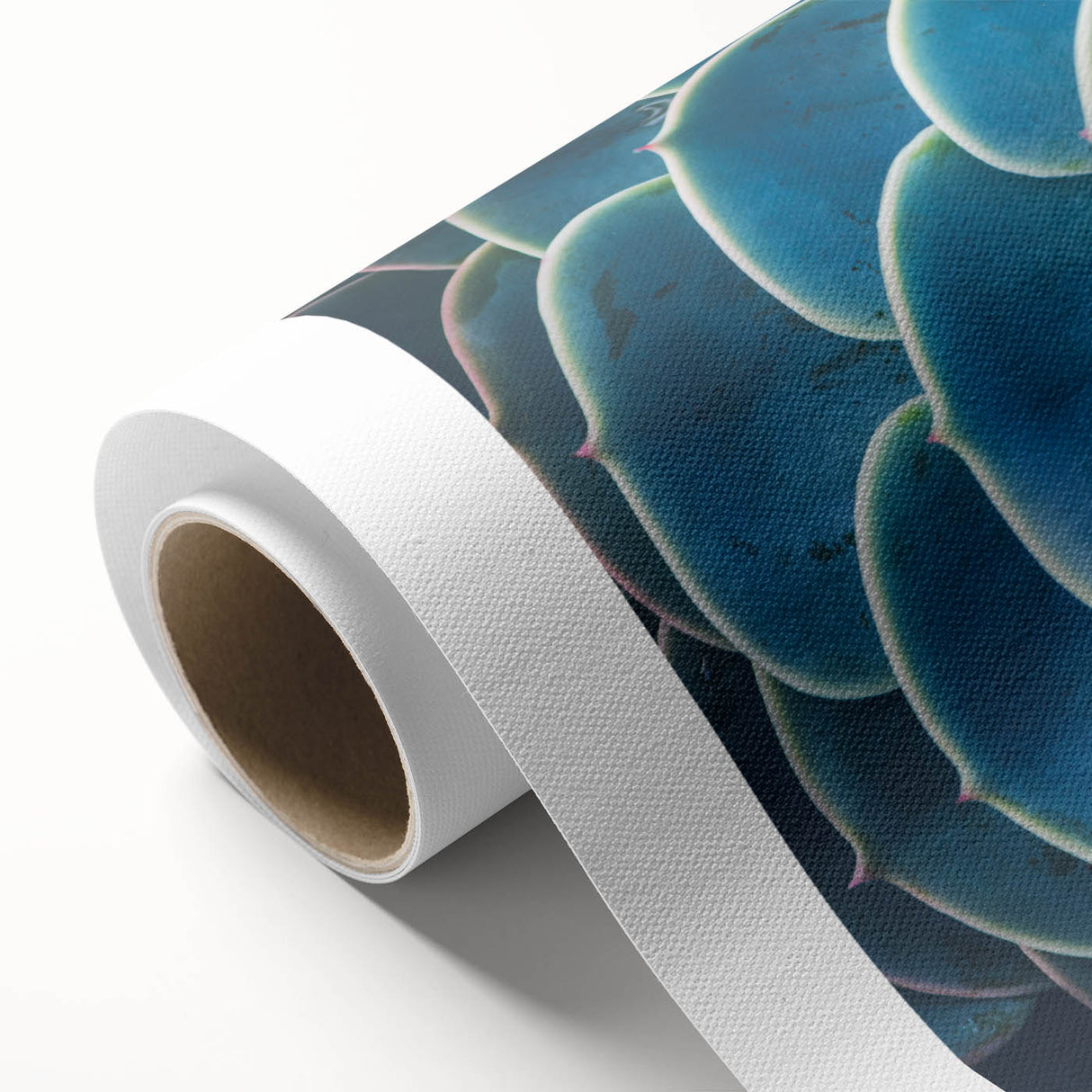 Art Deco floral design on rolled canvas featuring pastel shades, ideal for nursery wall art.