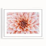 Abstract art print of colorful florals in soft pastel shades on a white framed poster.