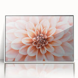 Art deco poster of floral design in soft pastel colors on a white acrylic framed print, suitable for nursery wall art.