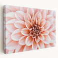 Close-up floral design on large stretched canvas with vibrant green and pink hues, suitable for kitchen wall art.