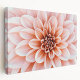 Close-up floral design on large stretched canvas with vibrant green and pink hues, suitable for kitchen wall art.
