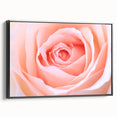 Black and white framed canvas featuring a close-up floral design, ideal for bedroom wall decor.