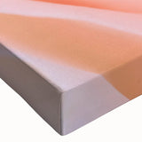 Large art of a black and white landscape painting on stretched canvas, featuring detailed floral designs.