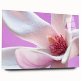 Large abstract floral design in vibrant colors on acrylic glass, ideal for bedroom or dining room art.