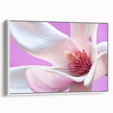 Vintage poster art of colorful florals on a large framed canvas, suited for living room decor.