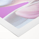 Art deco poster of floral design in pastel colors on rolled canvas, suitable for dining room or bathroom walls.