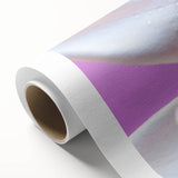 Art Deco floral design on rolled canvas with soft pink and green tones, ideal for nursery wall art.