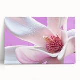 Black and white floral close-up on a stretched canvas, ideal for kitchen wall art or bedroom ambiance.