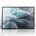 Large abstract wall art featuring floral designs in vibrant colors on a black acrylic framed print.