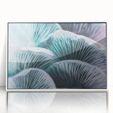 Art deco poster featuring close-up floral designs in pastel shades on white framed acrylic, ideal for nursery wall art.