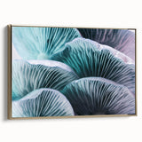 Framed canvas featuring a close-up floral design in muted gold tones, ideal for bedroom wall art.