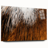 Large abstract floral print in vibrant pink and green hues on acrylic glass, ideal for bedroom or dining room art.