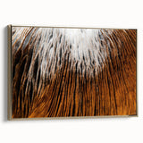 Framed canvas featuring a close-up floral design in gold and black tones, suitable for bedroom wall art.