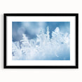 Extra large abstract art print featuring a textured frost design in vibrant color shades, framed in black.