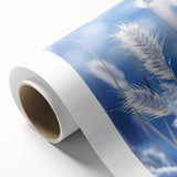 Art Deco poster of a frost design on rolled canvas in cool blue tones, ideal for nursery wall art.