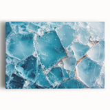 Black and white close-up photo of frost patterns on canvas, ideal for kitchen wall art.