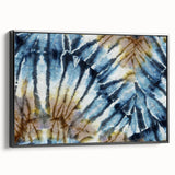 Black and white wall art depicting a close-up of frost patterns on ice, presented in a black framed canvas.