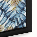 Close-up of textured black wall art depicting frost patterns, framed canvas, ideal for living room decor.