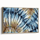 Framed canvas featuring a close-up landscape art painting of frost patterns in gold.
