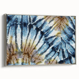 Vintage poster art of a frosted ice design in black and colorful hues on an extra large framed canvas.