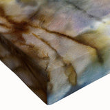 Black and white close-up of frost patterns on ice, printed on large stretched canvas, suitable for bedroom wall decor.