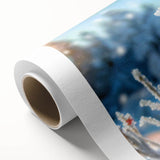 Art deco poster of frost patterns on ice, in monochrome tones, printed on rolled canvas, suitable for nursery wall art.