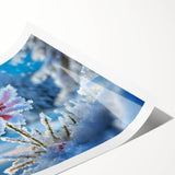 Extra large wall art featuring a close-up of frost patterns on ice, rendered in line art style.