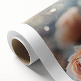 Art deco poster of frost patterns in muted gray, ideal for nursery wall art, on rolled canvas.