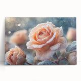 Black and white close-up of frost patterns on canvas, ideal for kitchen wall art or bedroom ambiance.