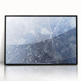 Framed acrylic print of large abstract wall art featuring frost patterns in black and white, ideal for modern art wall decor.