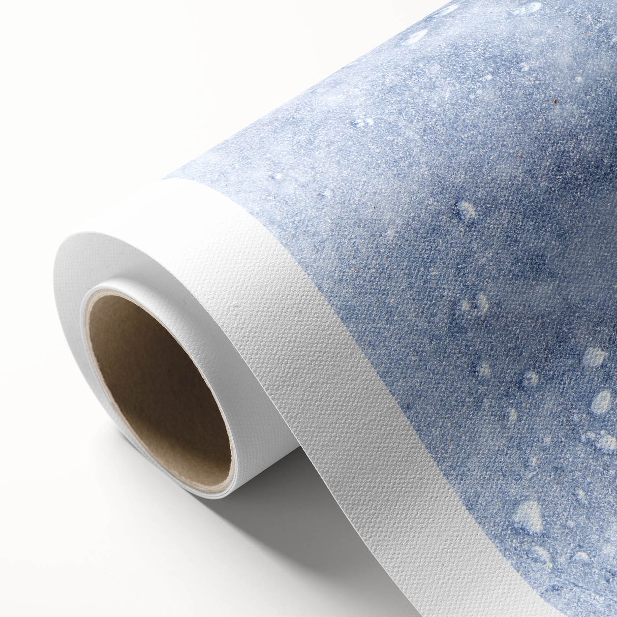 Art deco poster featuring intricate frost patterns in muted blue and white tones on rolled canvas.